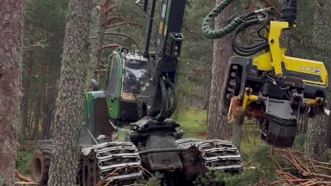“Tree Cutting in Action: Innovation and Power with Harvester 1270G Technology” 🌲🚜🔧