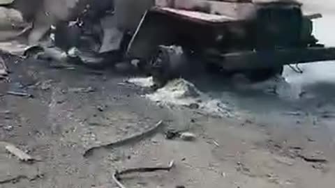 Aftermath of HIMARs Strikes on Russian Convoy