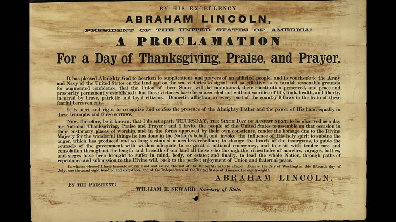 Presidents' Day : Abraham Lincoln Delivers the Thanksgiving Proclamation