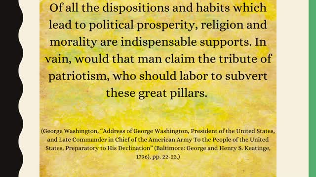 The Bible the Greatest Influence on the Founding Generation