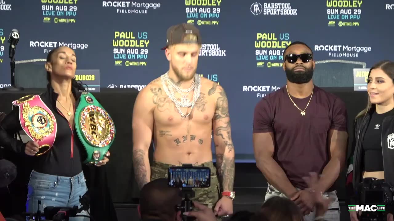 Tyron Woodley erupts and chaos ensues after Jake Paul team insult Momma Woodley