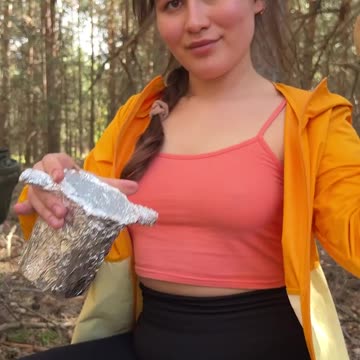 We didn't expect this from her.😂 #camping #survival #bushcraft #outdoors
