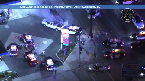 Wild police chase ends in crash, shots fired in Hacienda Heights