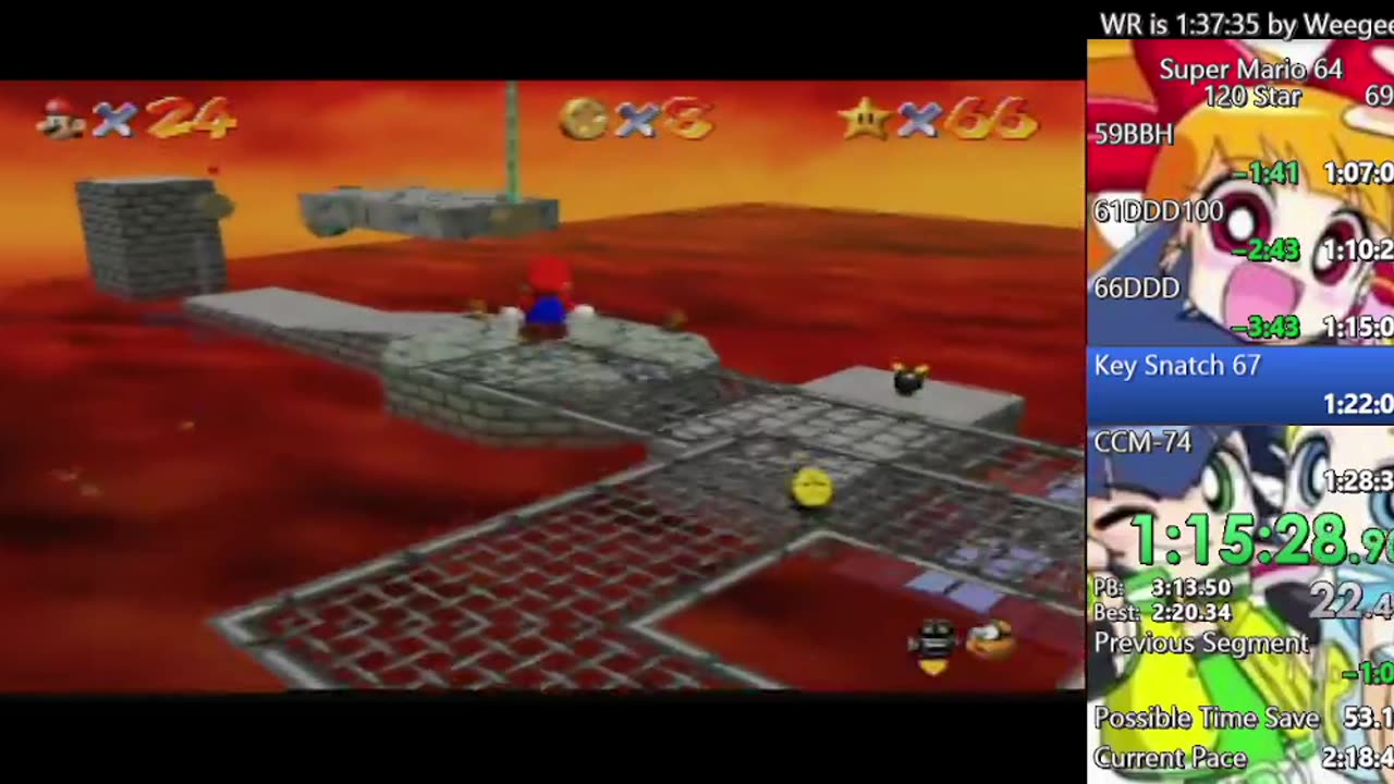 Super Mario 64 100% 120star Speedrun no reset#24