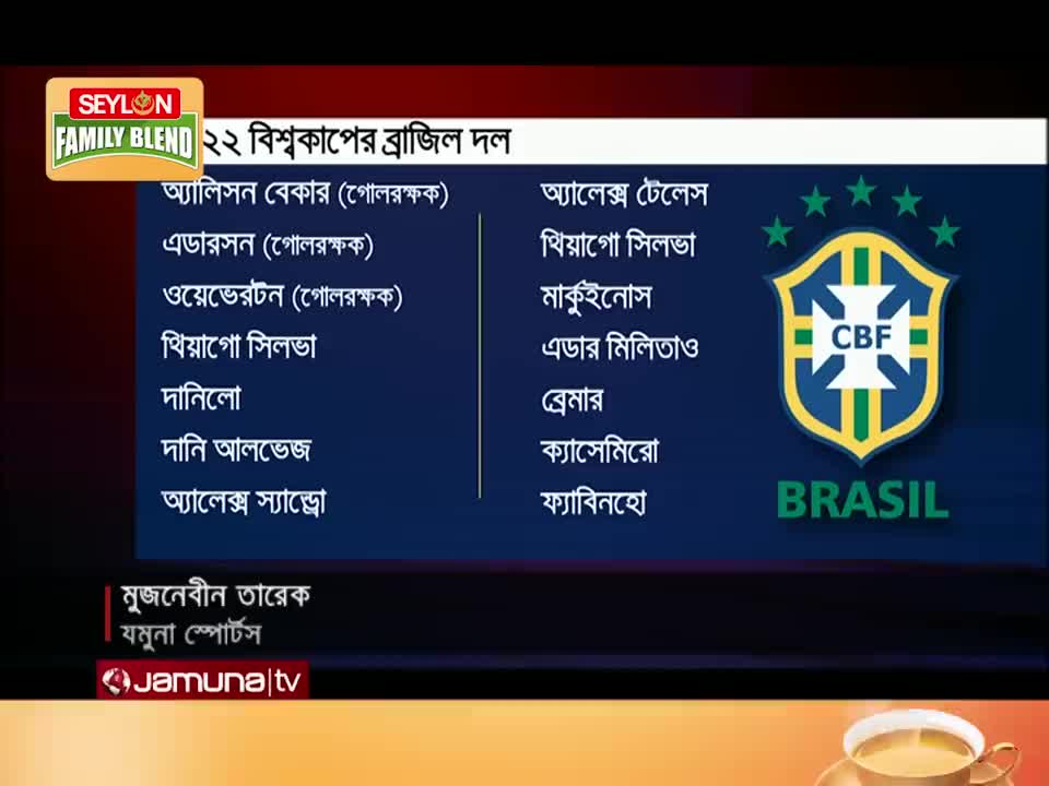 চমক রেখেই শক্তিশালী এক দল ঘোষণা ব্রাজিলের, বাদ পড়লেন যারা | Brazil WC Team | Jamuna TV