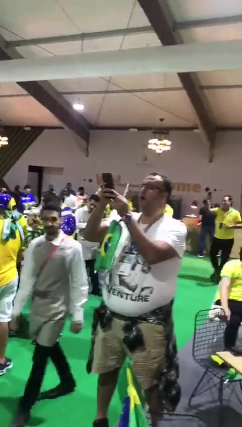 Fans of the Brazilian national team shout in Qatar before the world