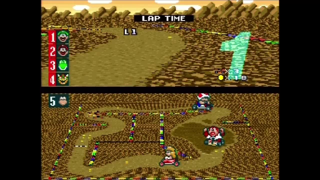 Super Mario Kart - 150cc Star Cup (Actual SNES Capture)