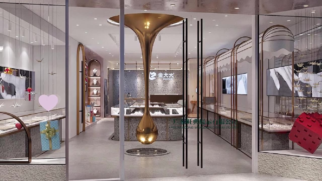 Light luxury style high-end jewelry store space design scheme