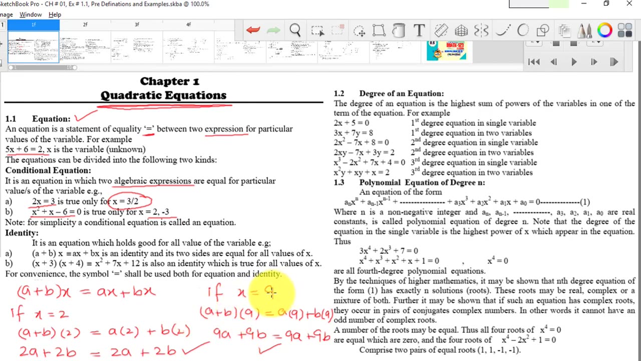 MATH-123 | CH -01 | Ex 1.1 | Pre Definitions | Electrical Math | Electronics Math