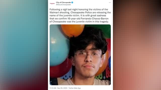 Police have identified youngest victim in VA Walmart shooting