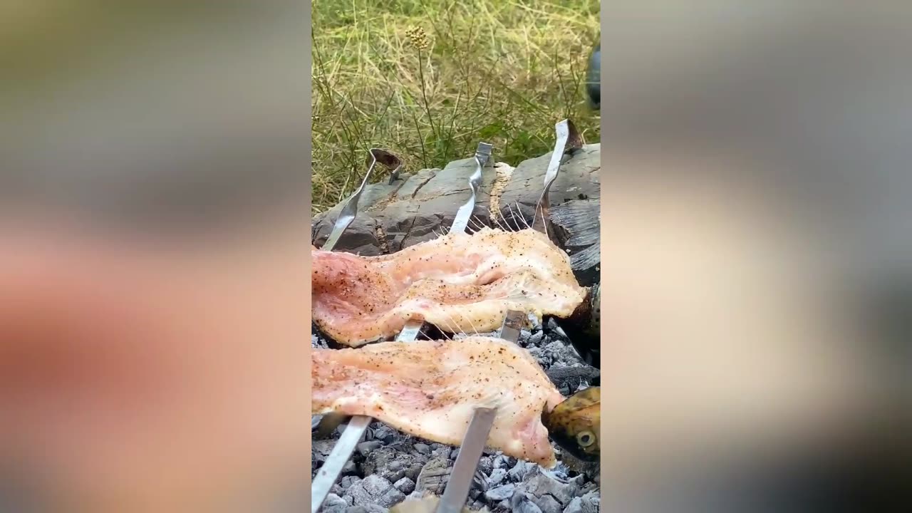 Caught and Cooked Mountain Trout! Village Life