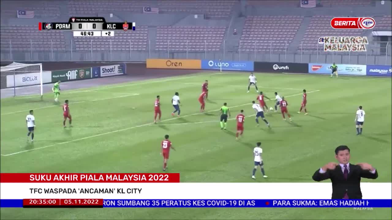 5 NOVEMBER 2022 BERITA PERDANA - SUKU AKHIR PIALA MALAYSIA 2022: TFC WASPADA 'ANCAMAN' KL CITY