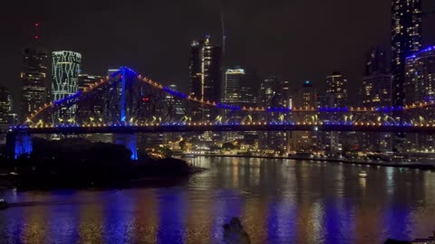 Story Bridge night view/ Brisbane Scenic location/ Australia