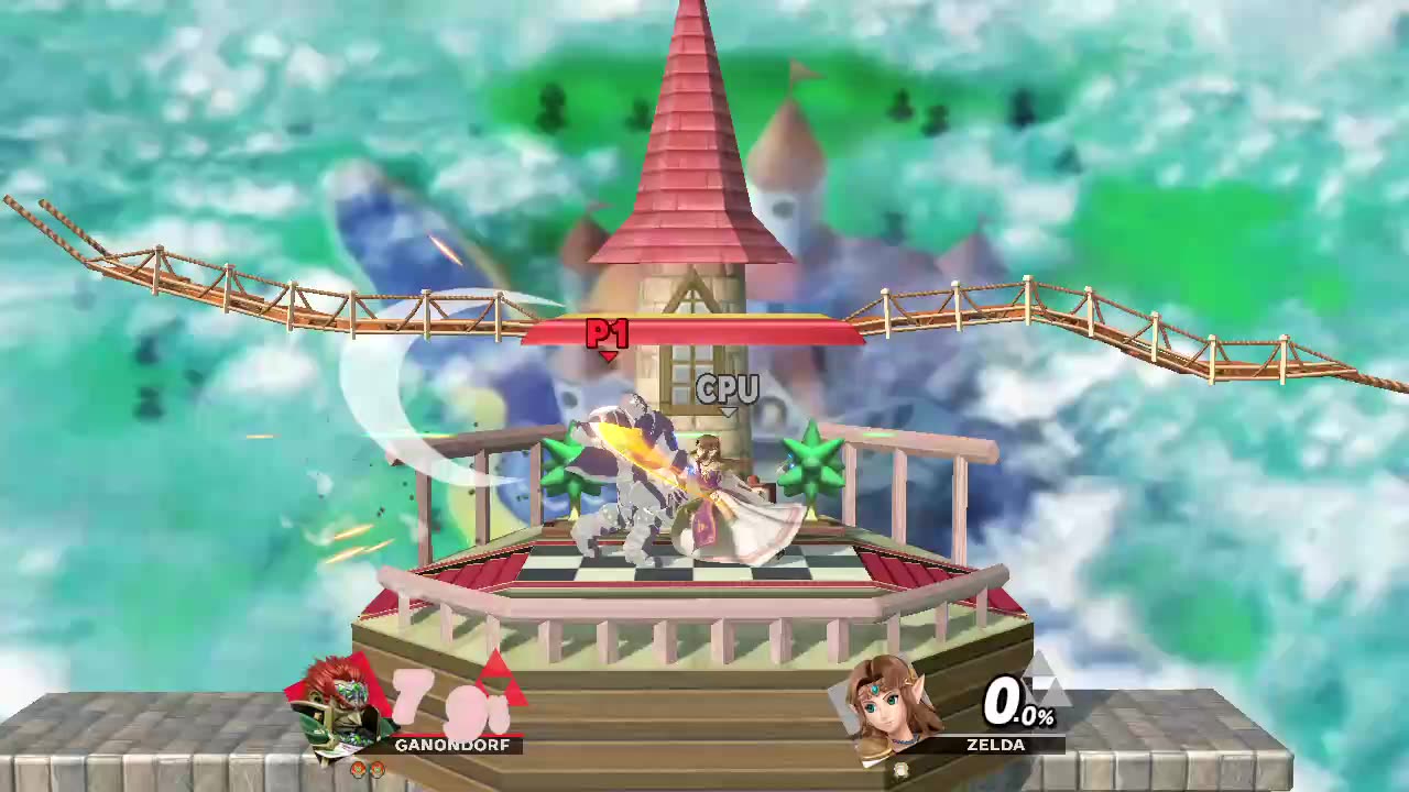 Ganondorf Vs Zelda on Peach's Castle (Super Smash Bros Ultimate)