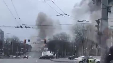 TV Antenna Tower Taken Out In Kiev Ukraine