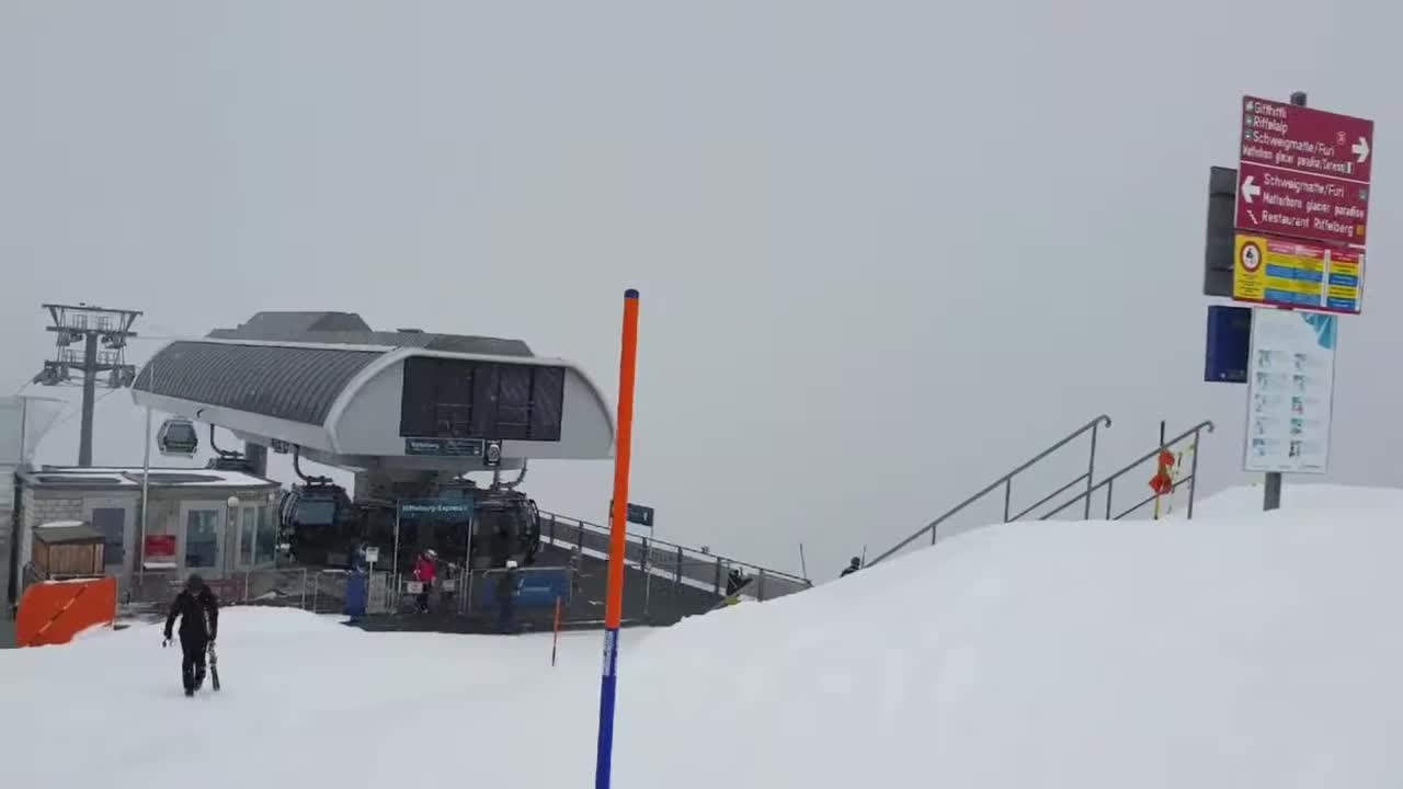 Switzerland Scenery # # 16 Skiers and Snow mountains via train ride to Gornergrat