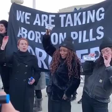 Abortion Activists Take Abortion Pill During Protest