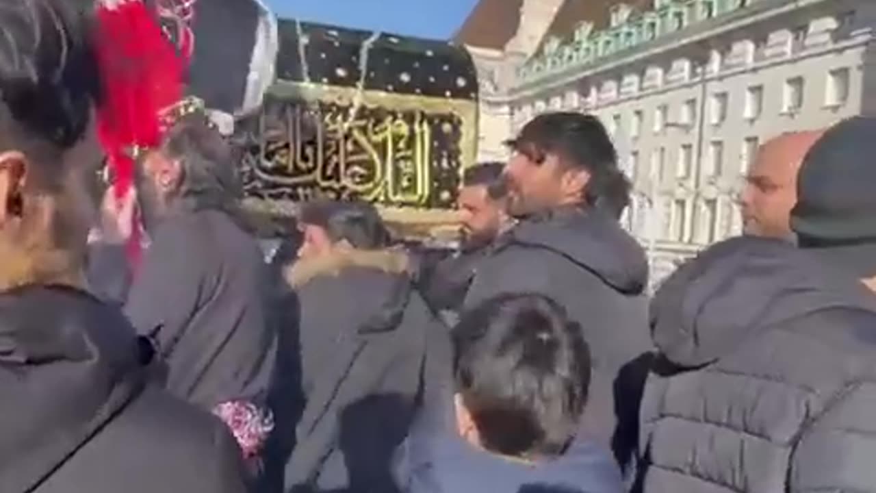 Illegal Muslim Funeral on the Westminster Bridge in Uk