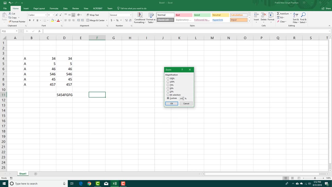 MS Excel Tutorial - Lesson 5 - Status Bar