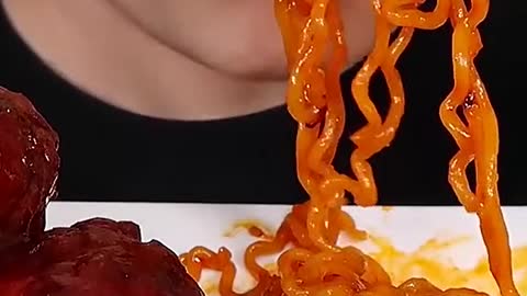 Spicy Fire Noodles, Fried Chicken #zoeyasmr #zoeymukbang #bigbites #mukbang #asmr #food #먹방 #틱톡푸드 #s