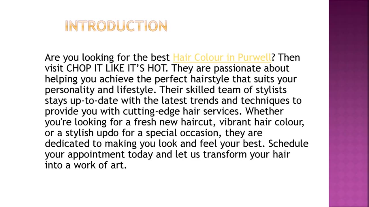 Best Hair Colour in Purwell