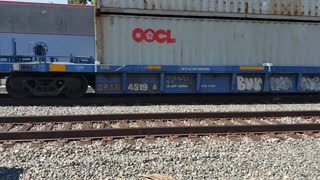 BNSF with two Warbonnet livery engines