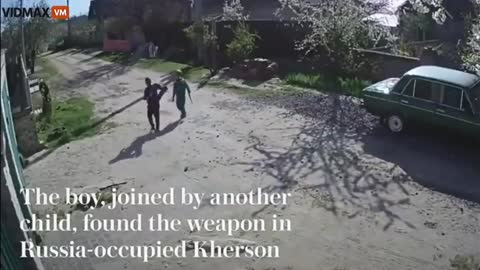 TWO UKRAINIAN KIDS FIND A LOADED GRENADE LAUNCHER.