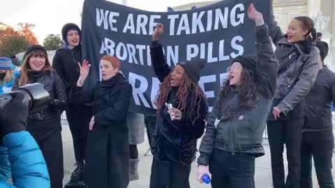 Pure Evil! Pro-Abortion Activists Take Abortion Pills Outside SCOTUS