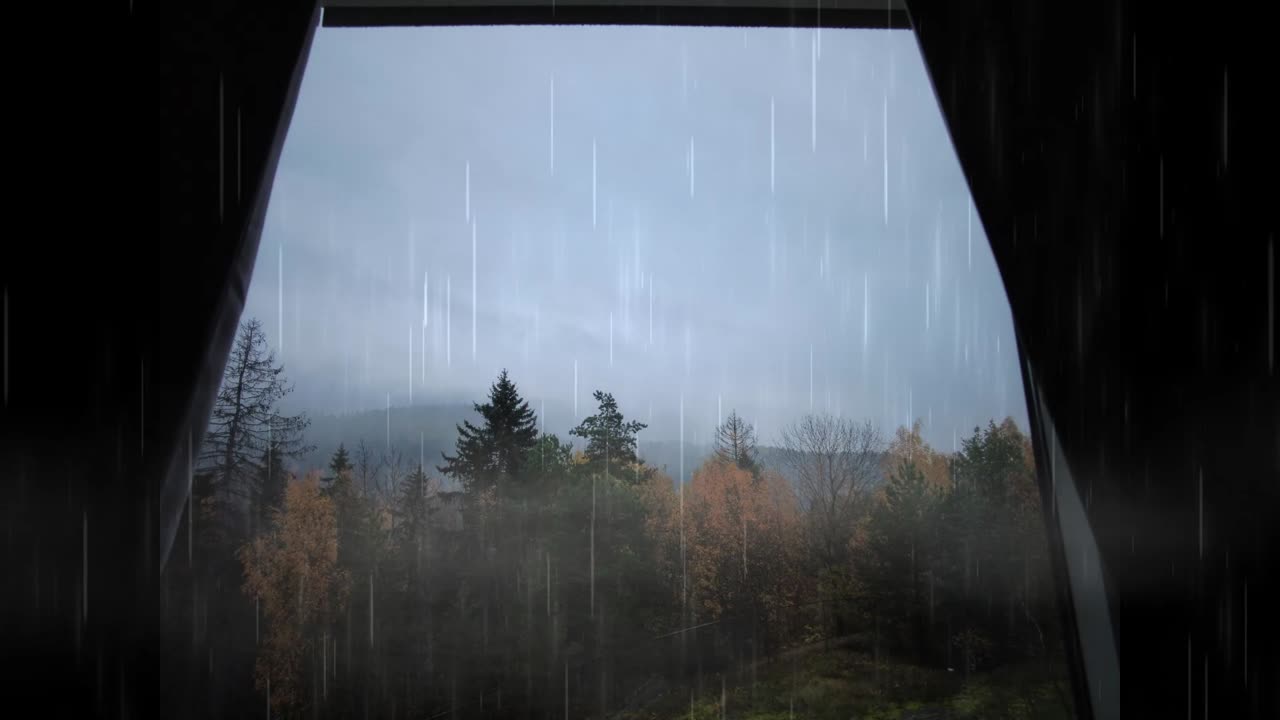 RAIN NOISE VIDEO FOR RELAXING - MEDITATION - SLEEP - CONCENTRATION