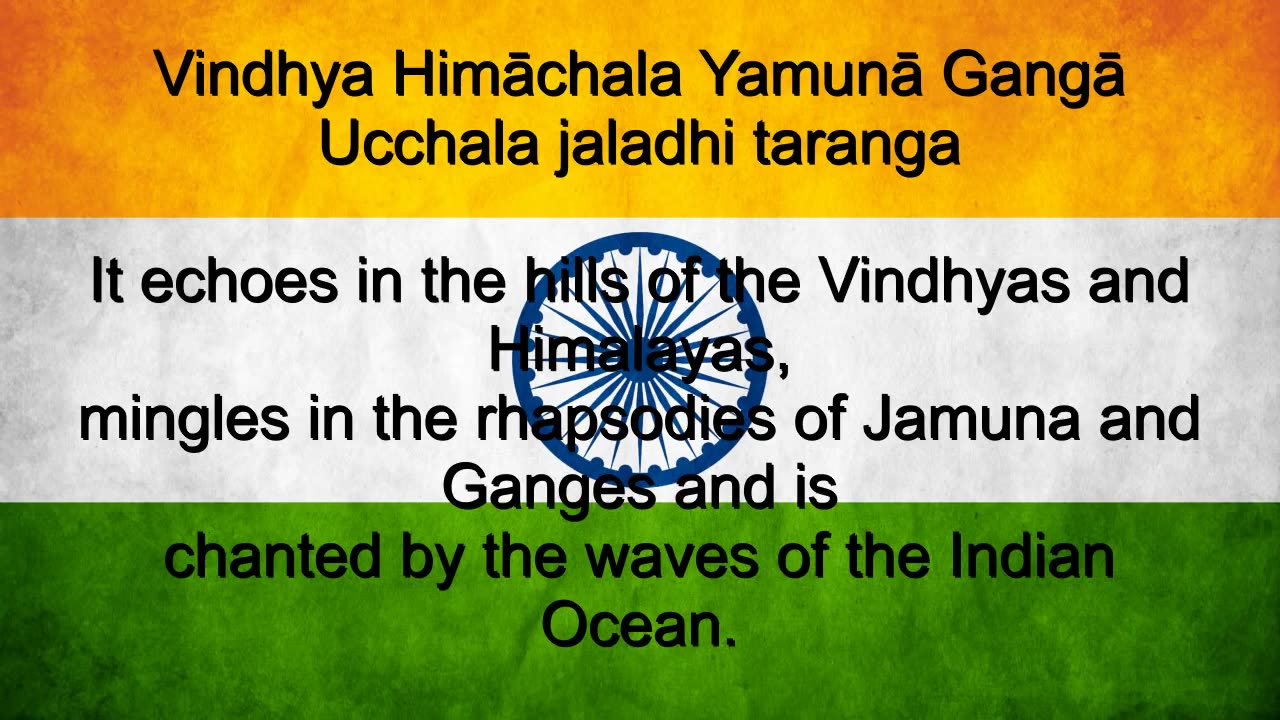 Jana Gana Mana - India National Anthem English lyrics