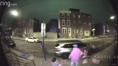 Random Attack On Three women In South Philly (CCTV)