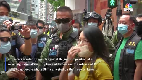 Hong Kong Police Suppress Protest March On China's National Day | NBC News NOW