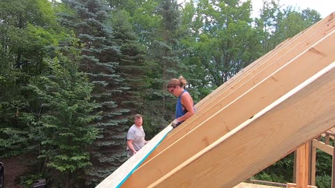 Off Grid Cabin Build- Part 5 Rafters and Roofing OSB