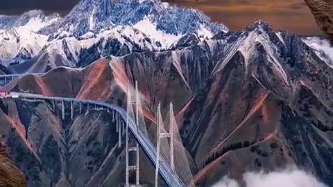 Guoguogou bridge, Xinjiang, China A wonder built at a cost of 2.39 billion