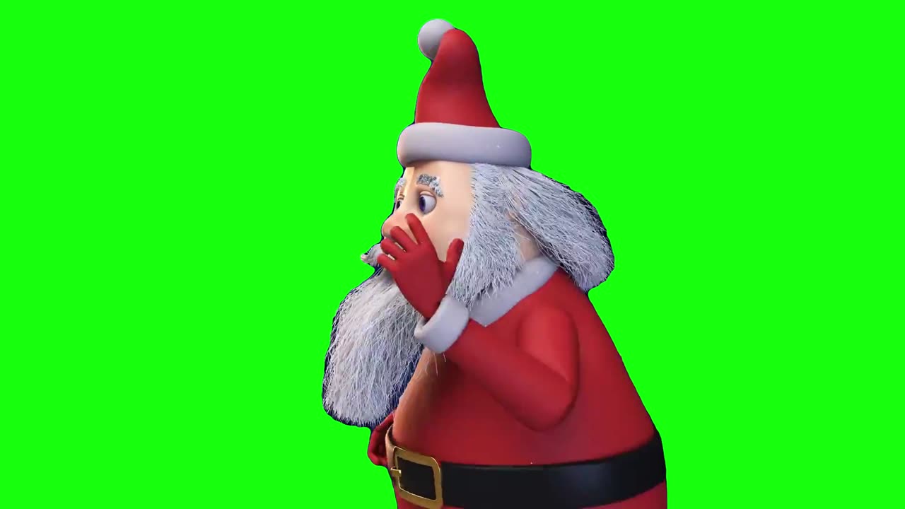 Santa Running Meme | Green Screen