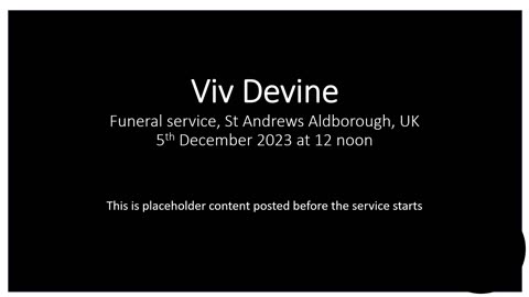 Mr Vivian Devine's Funeral Please follow the link below, https://rumble.com/v409iud-mr-vivian-devines-funeral..html