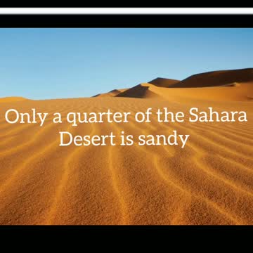 Did You Know? Only a quarter of the Sahara Desert is sandy || FACTS || TRIVIA