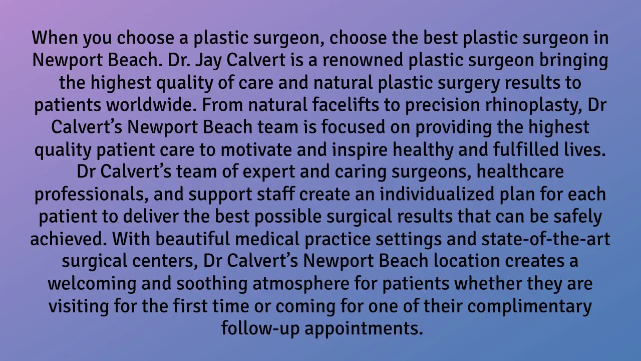 Newport Beach Plastic Surgery