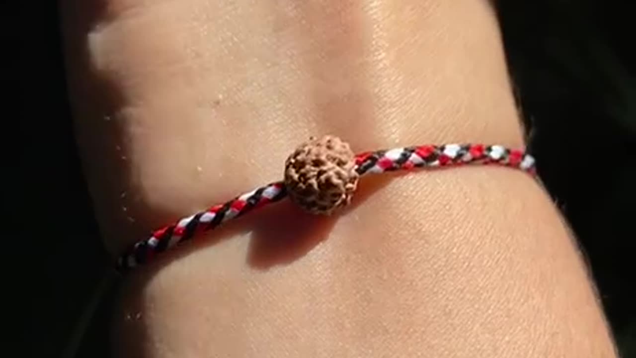 Bali Tridatu Wrist Bracelet with Rudraksha Seeds for Health and Wellness