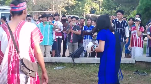 Funny Karen Lady Boxing with Traditional Dress