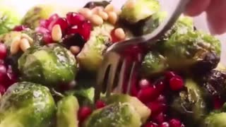 Roasted Brussel Sprouts with Pomegranate