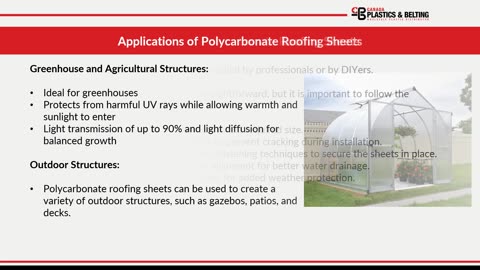 Applications of Polycarbonate Roofing Sheets