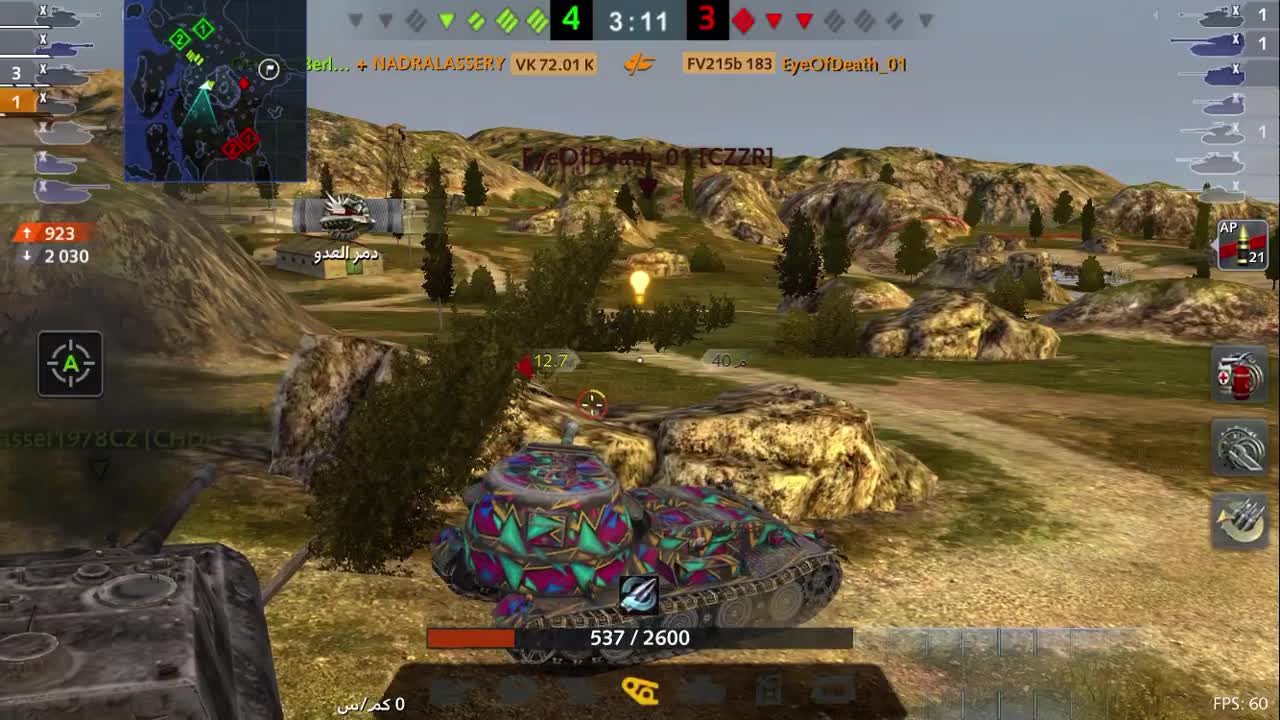 World of tanks Blitz nice shot he vk kill fv 183 was hidden #wotb