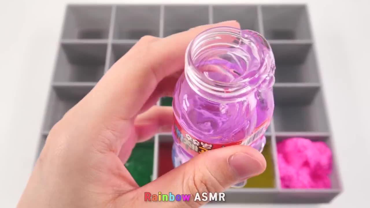 #011 Cutting ASMR f 24 Piece Slimes Mix in to How To Make Rainbow Buying Fruit! l Satisfying Video