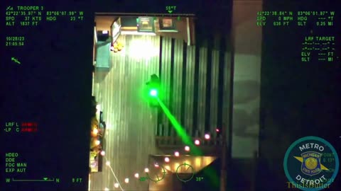 Trooper 3 shows suspect who was pointing a laser at the police helicopter is arrested