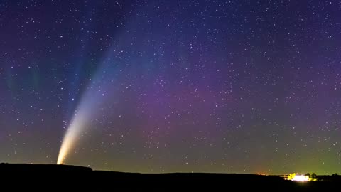 NEOWISE and Aurora Borealis at Dry Falls