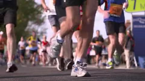 Marathon Runners Slow Motion Slow motion clip of marathon runners.