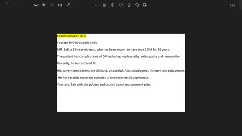 ST4.Talk to a 55 year old patient with complicated DM with hypoglycemia unawareness