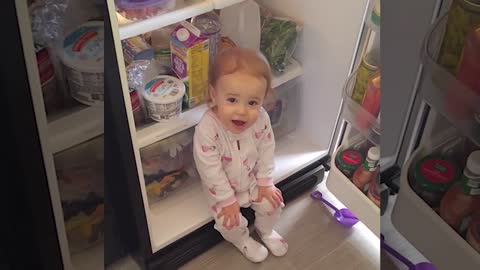 What Happens When Baby Open The Fridge | Funny baby video