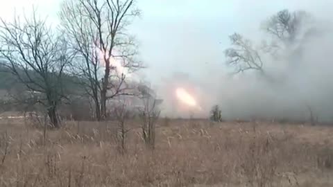 RUS MLRS in Serebryansky forestry near Kremennaya